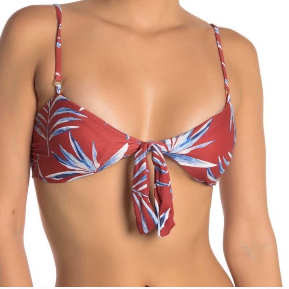 Amuse Society Floral Print Bralette Bikini Top M